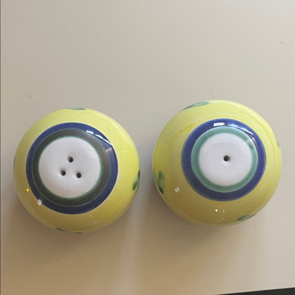 Vibrant Yellow and Blue Ceramic Shakers